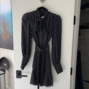 Alexis Black and White Polka Dot Long Sleeve Dress